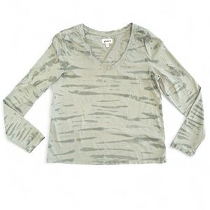 Pact Organic Cotton Far-Out Long Sleeve Tee Green Tie Dye Size M Eco-Friendly